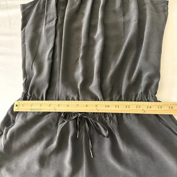 Joie 100% Silk Black Romper Womens Medium Halter Sleeveless Pockets Dressy